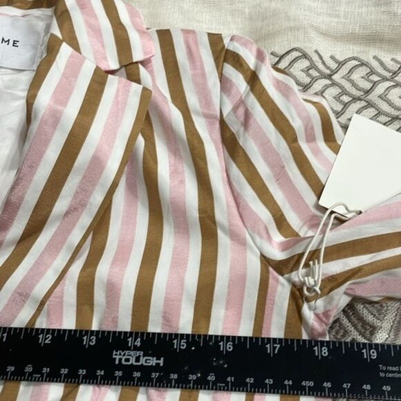 (N3) Frame Pink Brown White Striped br Blazer Jacket NWT Retail $580 Size‎ 6 - Picture 8 of 12